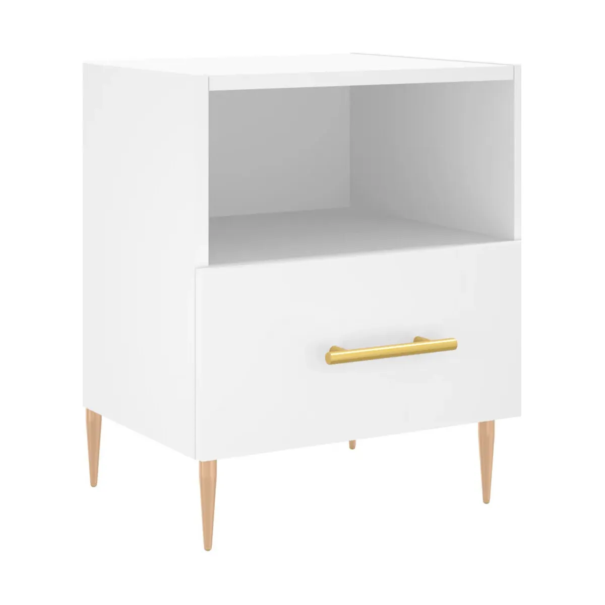 Mesita de noche madera de ingeniería blanco 40x35x47,5 cm
