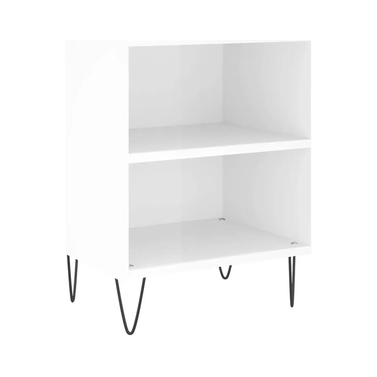 Mesita de noche madera de ingeniería blanco brillo 40x30x50 cm