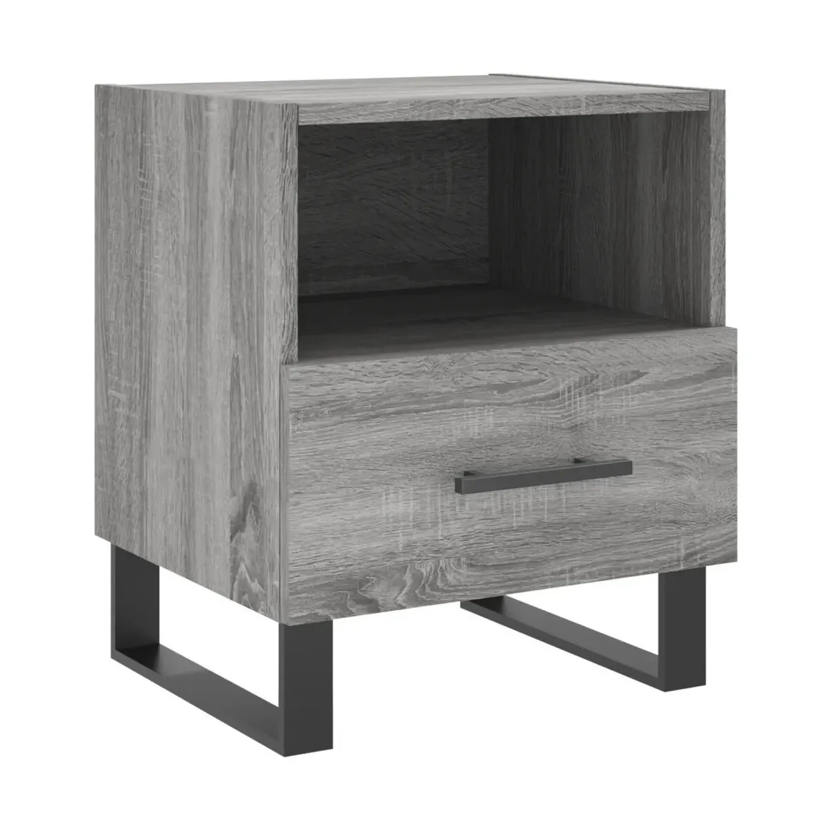 Mesita de noche madera de ingeniería gris Sonoma 40x35x47,5 cm