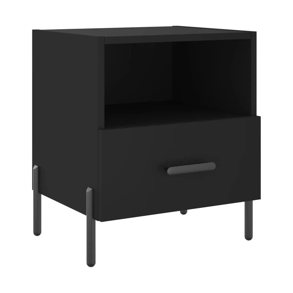 Mesita de noche madera de ingeniería negro 40x35x47,5 cm