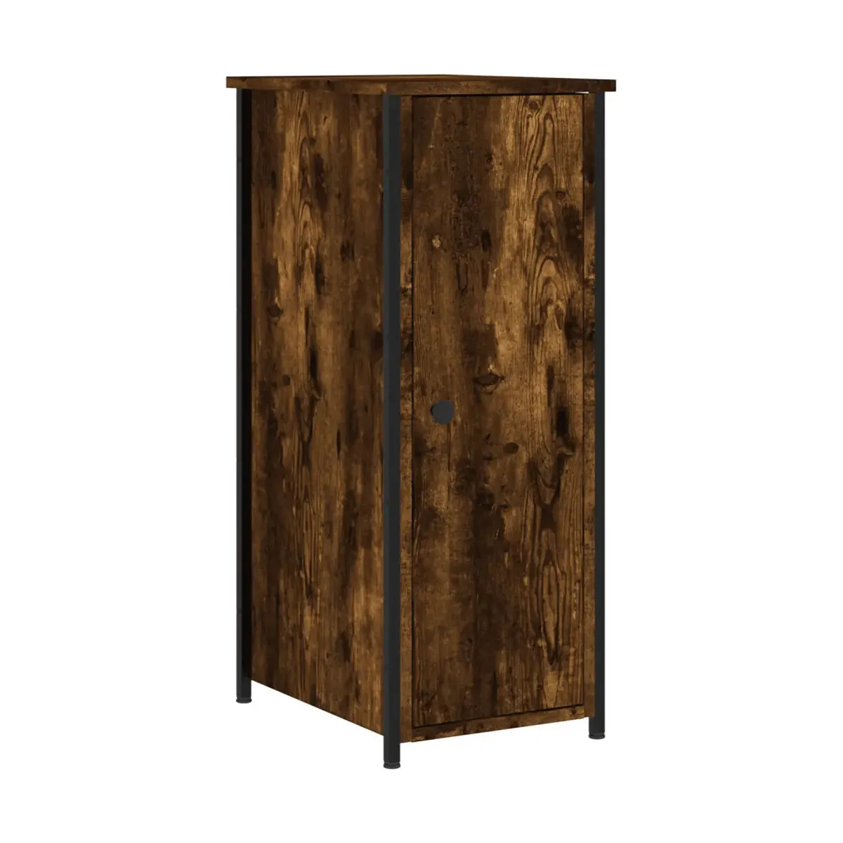 Mesita de noche madera de ingeniería roble ahumado 32x42x80 cm