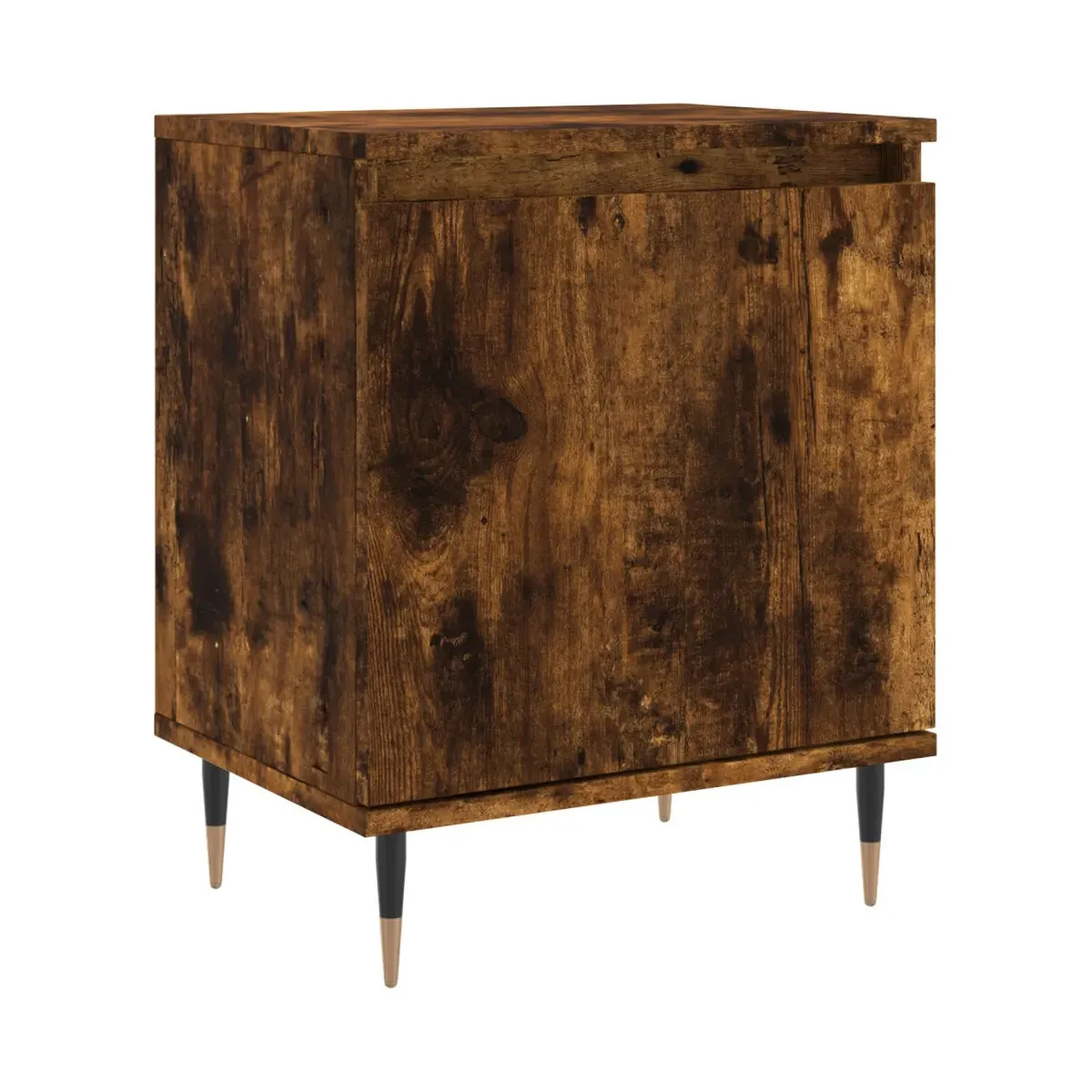Mesita de noche madera de ingeniería roble ahumado 40x30x50 cm