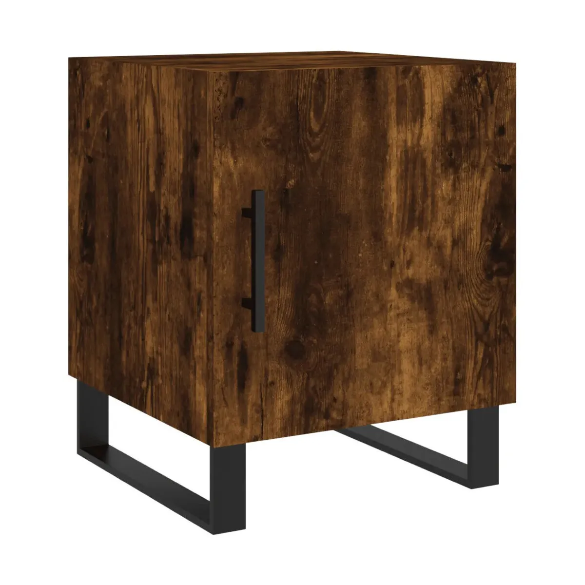 Mesita de noche madera de ingeniería roble ahumado 40x40x50 cm