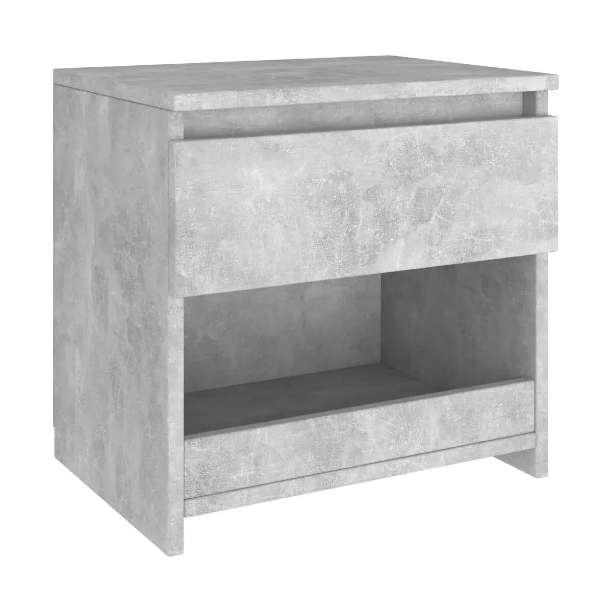 Mesita de noche madera ingeniería gris hormigón 40x30x39 cm