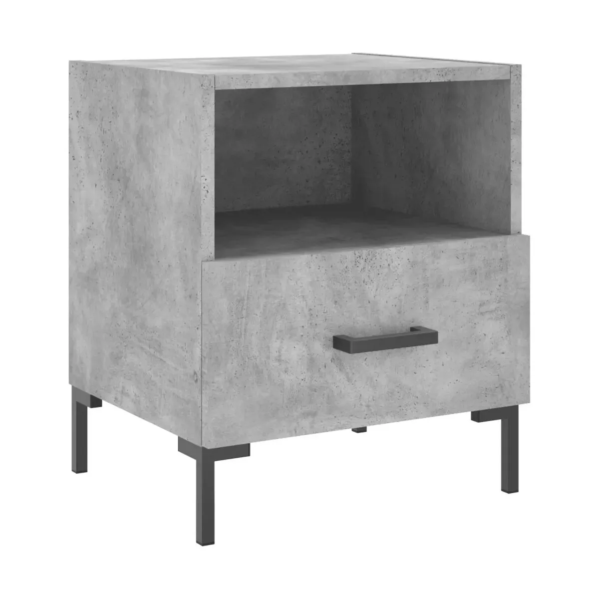 Mesita de noche madera ingeniería gris hormigón 40x35x47,5 cm