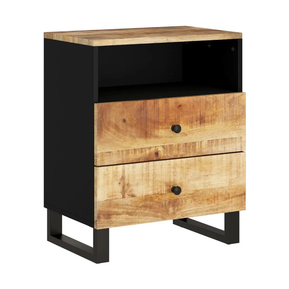 Mesita de noche madera mango madera contrachapada 50x33x62 cm