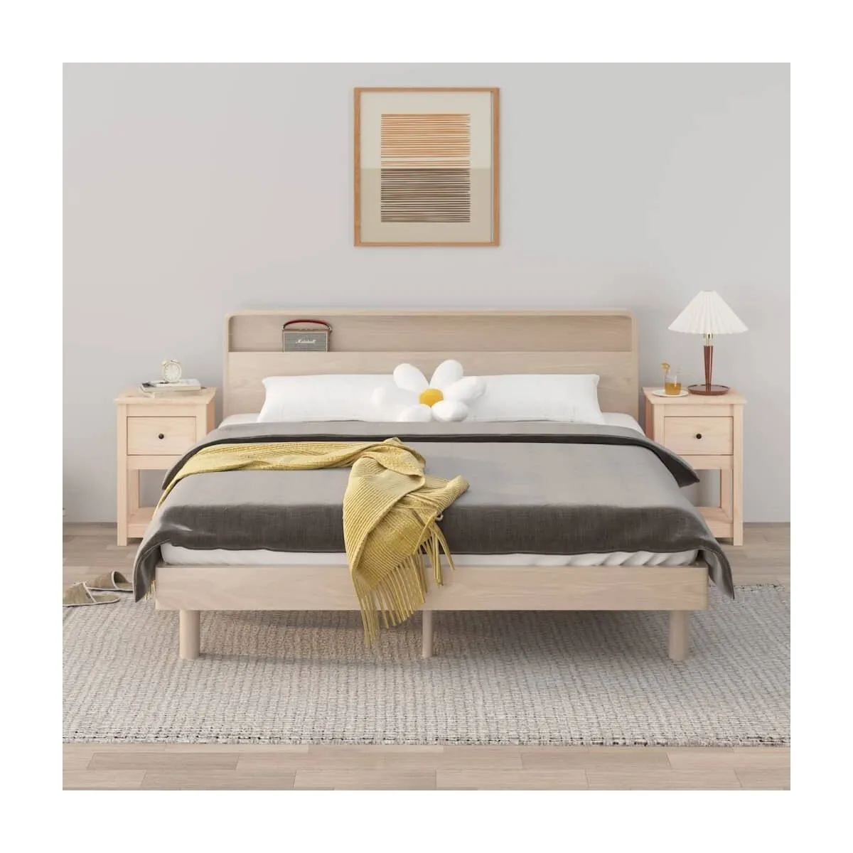 Mesitas de noche 2 uds madera maciza de pino 40x35x61,5 cm