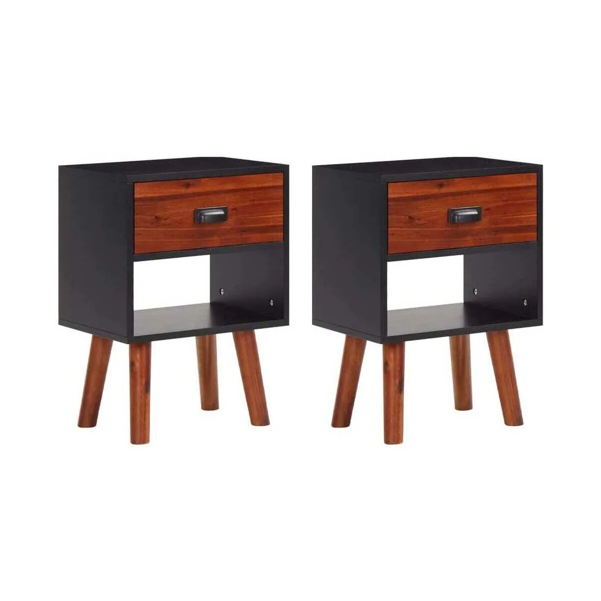 Mesitas de noche 2 unidades madera de acacia maciza 40x30x57