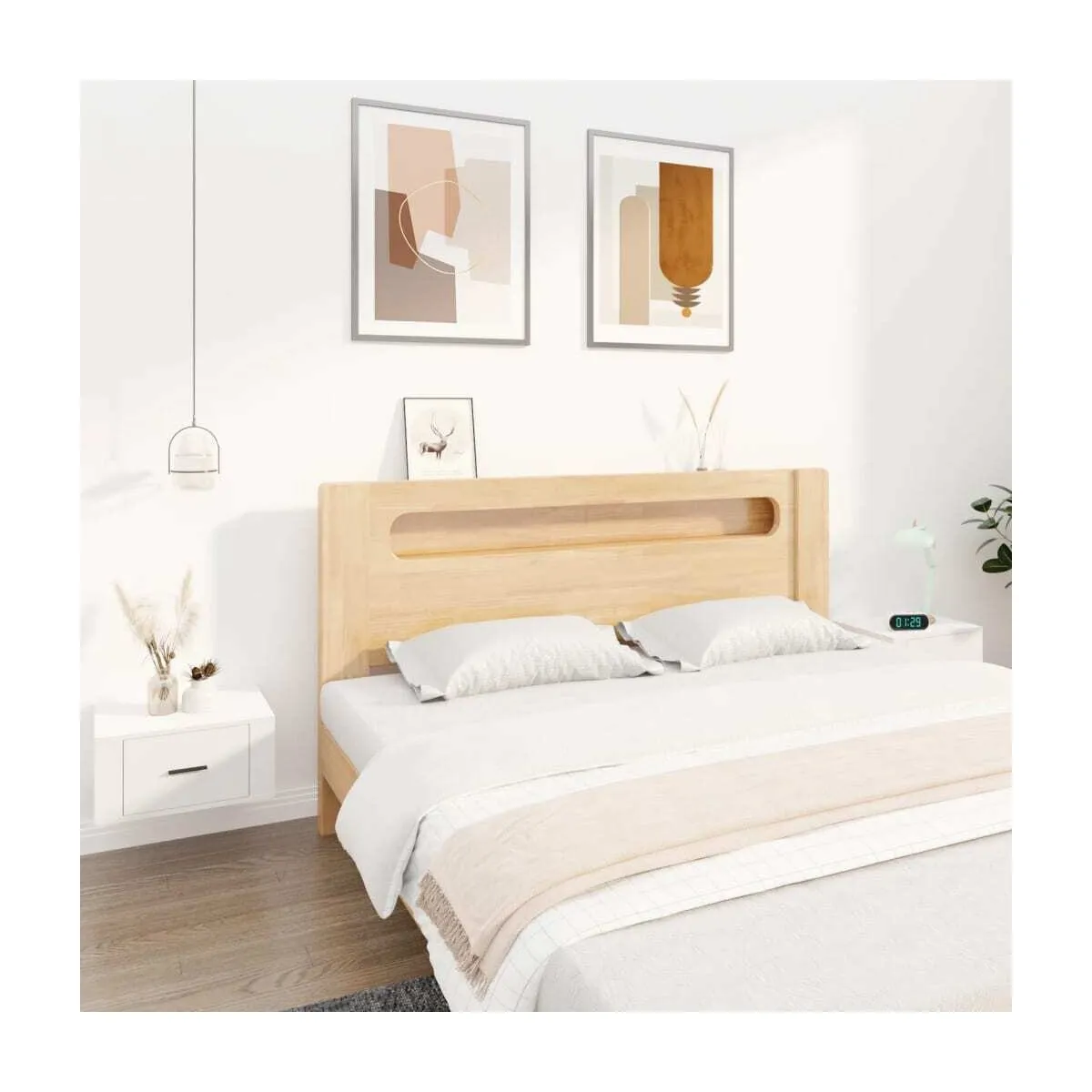 Mesitas de noche de pared 2 uds blanco 50x36x25 cm