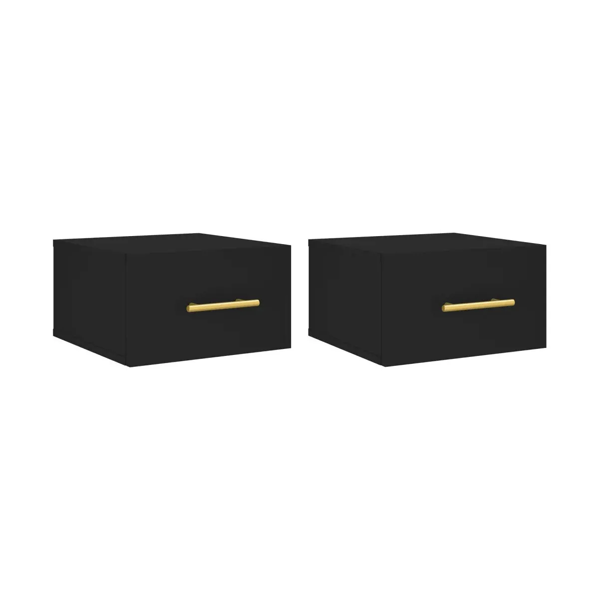 Mesitas de noche de pared 2 uds negro 35x35x20 cm