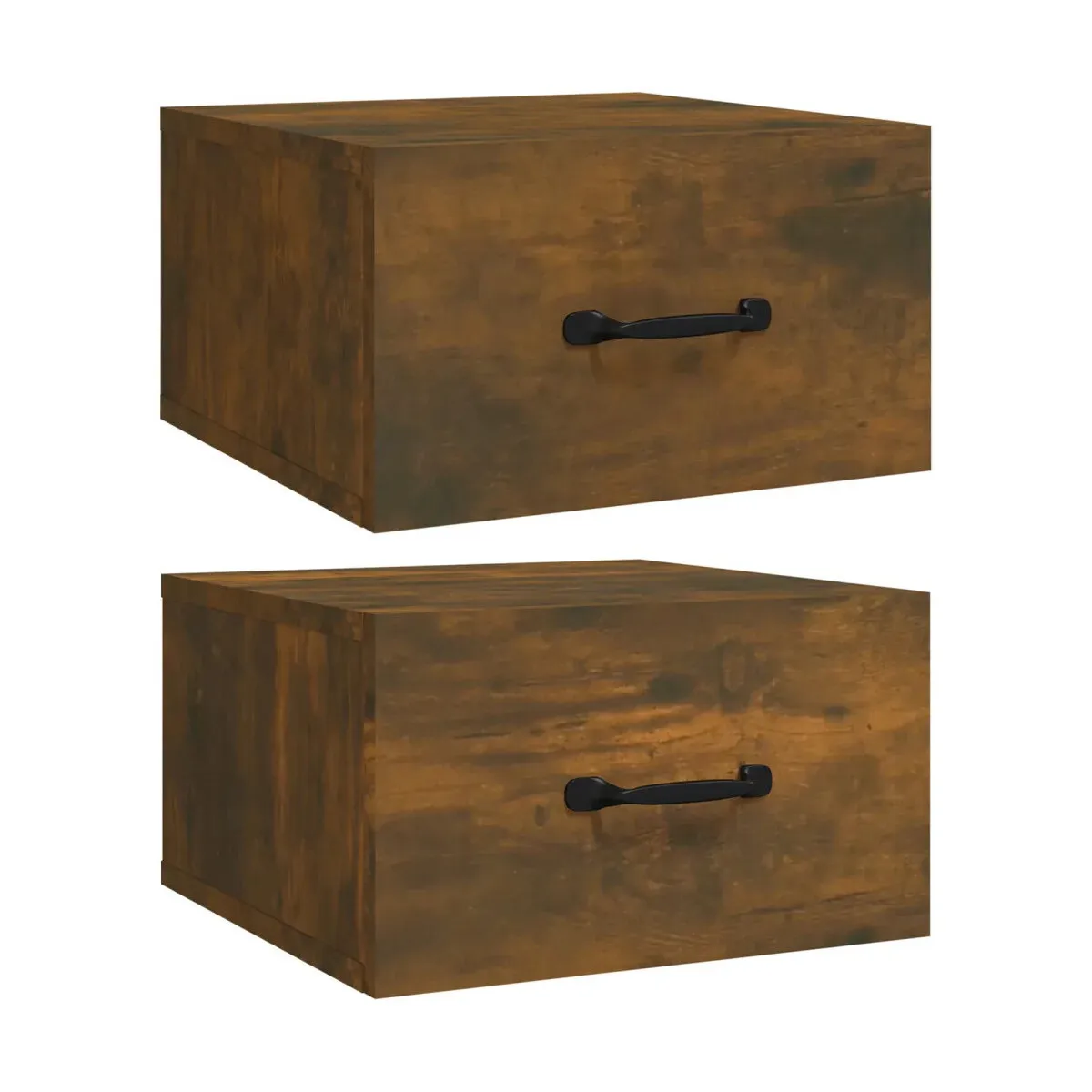 Mesitas de noche de pared 2 uds roble ahumado 35x35x20 cm