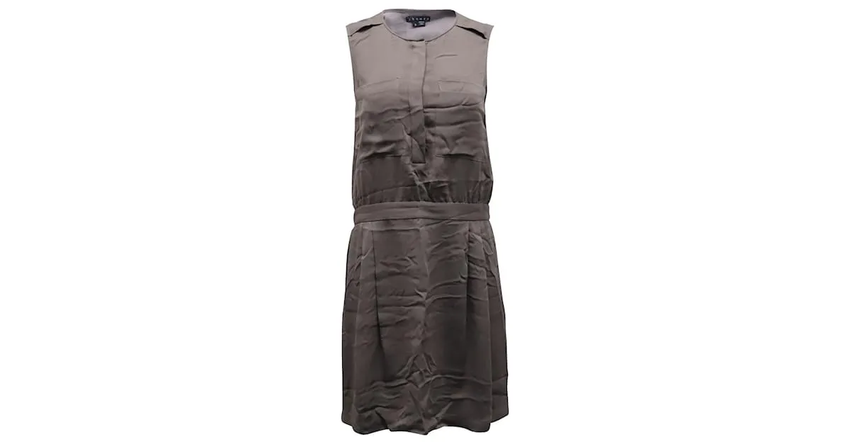 Minivestido sin mangas Theory de poliéster gris 