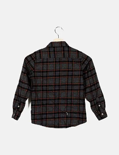 Name it Camisa gris a cuadros con bolsillo