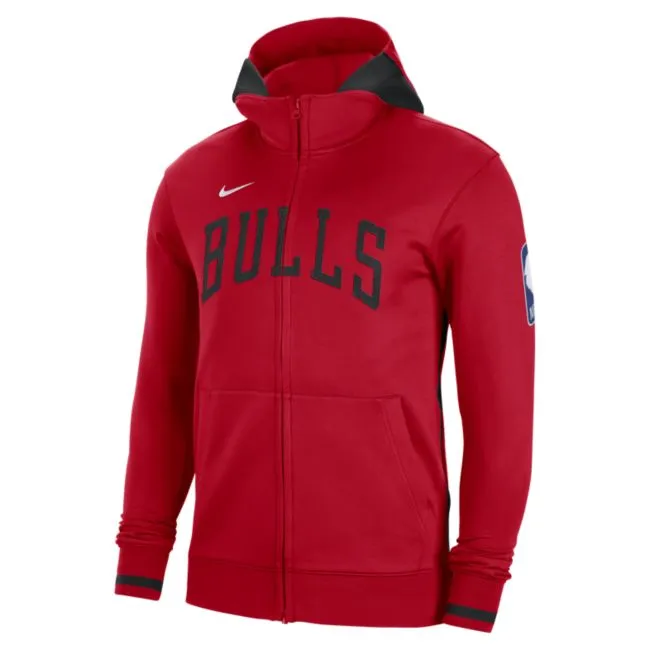 NIKE CHICAGO BULLS SHOWTIME DRIFIT FULLZIP HOODIE
