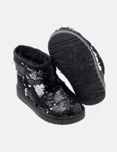 NoName Botínnegra paillettes