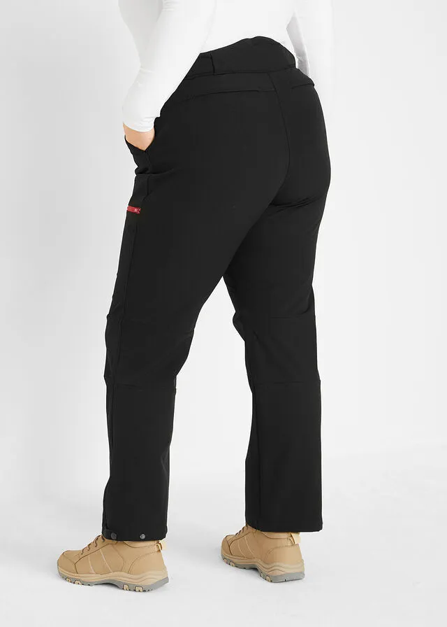 Pantalón elástico e impermeable de softshell con bolsillos Negro