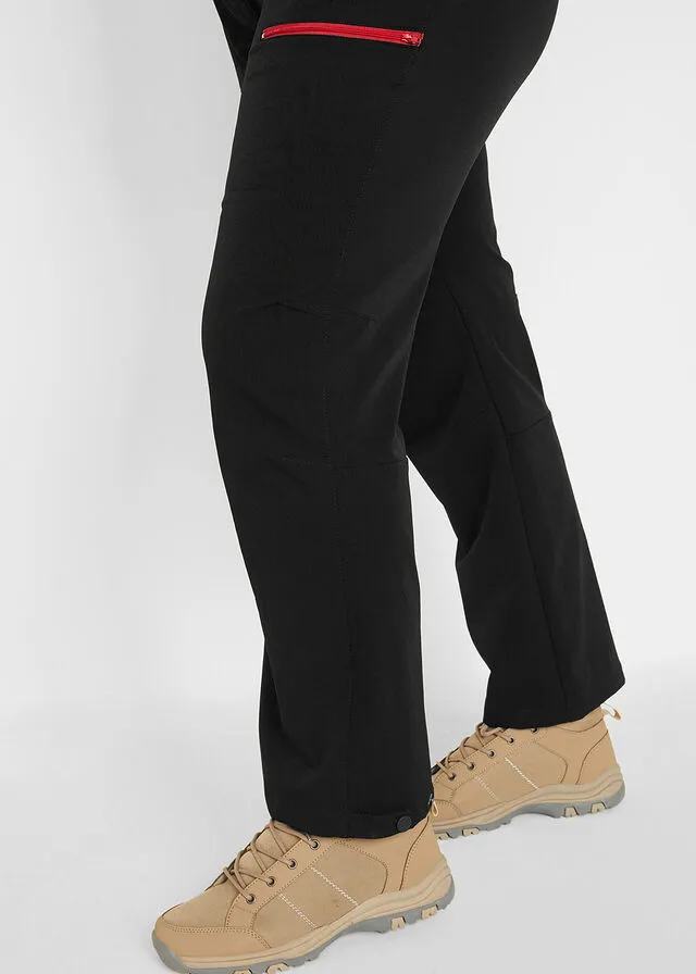 Pantalón elástico e impermeable de softshell con bolsillos Negro