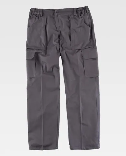 Pantalón linea 4 con elástico en cintura Gris