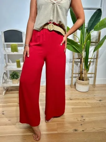 Pantalón Palazzo Cinturón BERLINKA Rojo