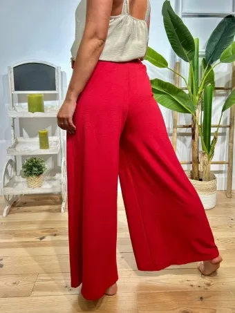 Pantalón Palazzo Cinturón BERLINKA Rojo