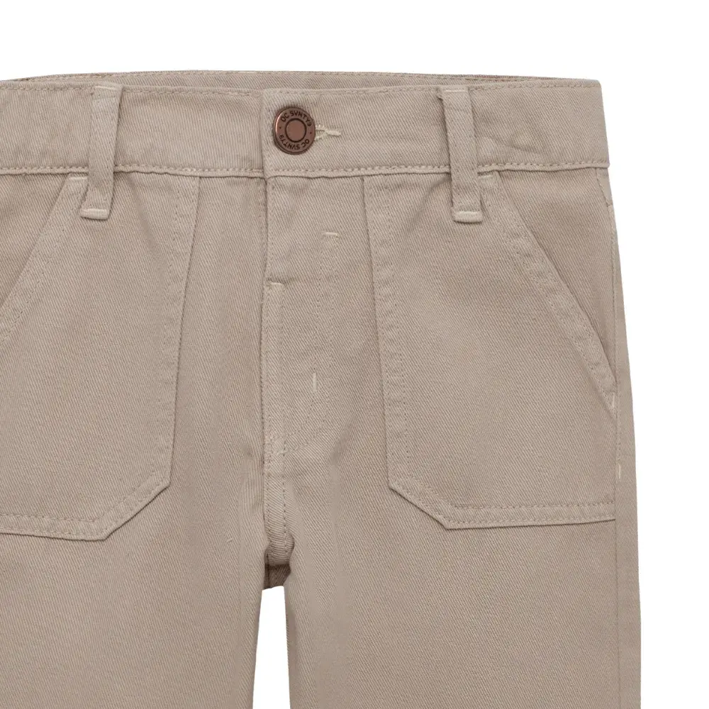 Pantalón recto en tejido plano