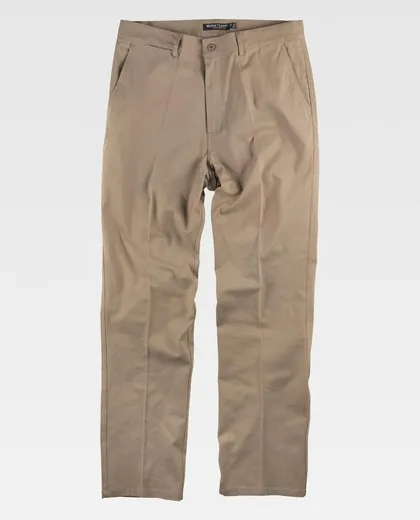 Pantalón tipo chino, tejido elástico Beige