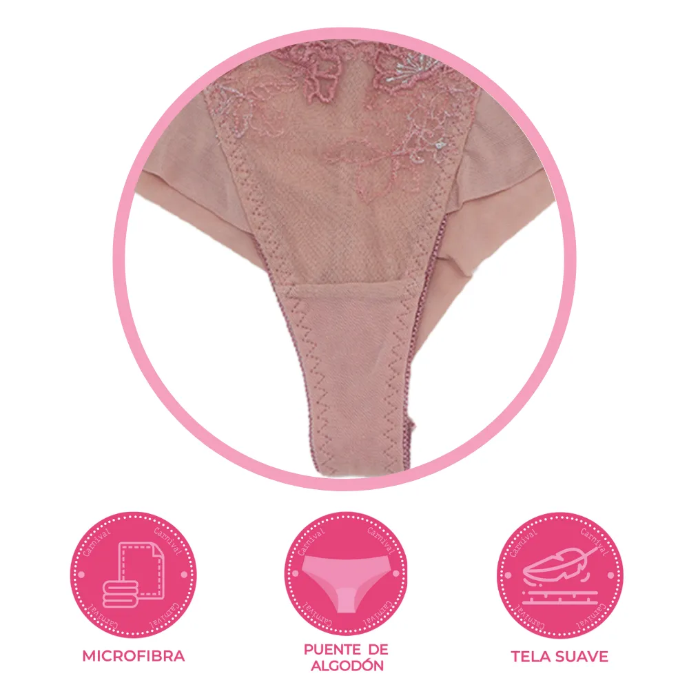 Panty coordinable de corte brasileo rosa 74409 Lady Carnival