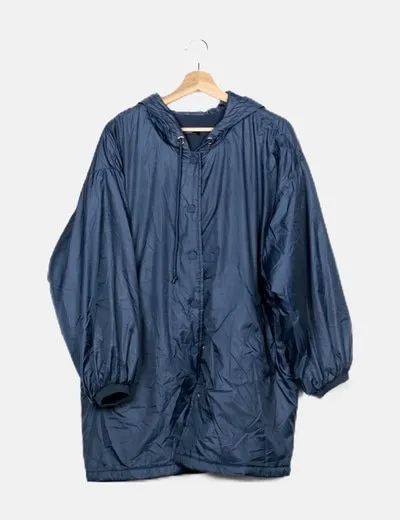 Parfois Chaqueta impermeable azul marino con capucha