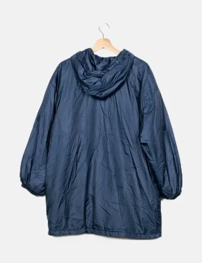 Parfois Chaqueta impermeable azul marino con capucha