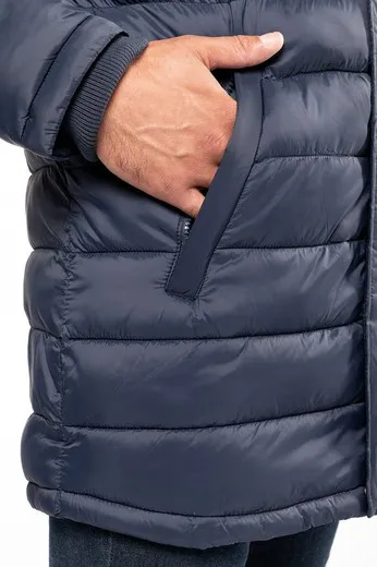 Parka ligera acolchada con capucha para hombre