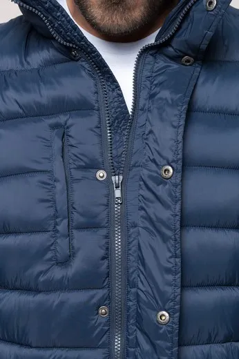 Parka ligera acolchada con capucha para hombre