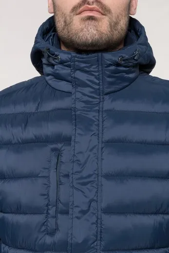 Parka ligera acolchada con capucha para hombre