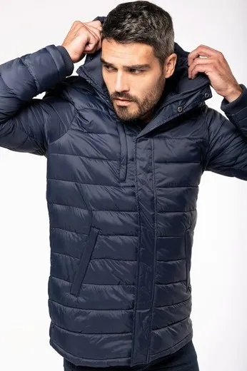 Parka ligera acolchada con capucha para hombre