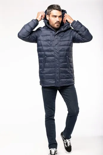 Parka ligera acolchada con capucha para hombre