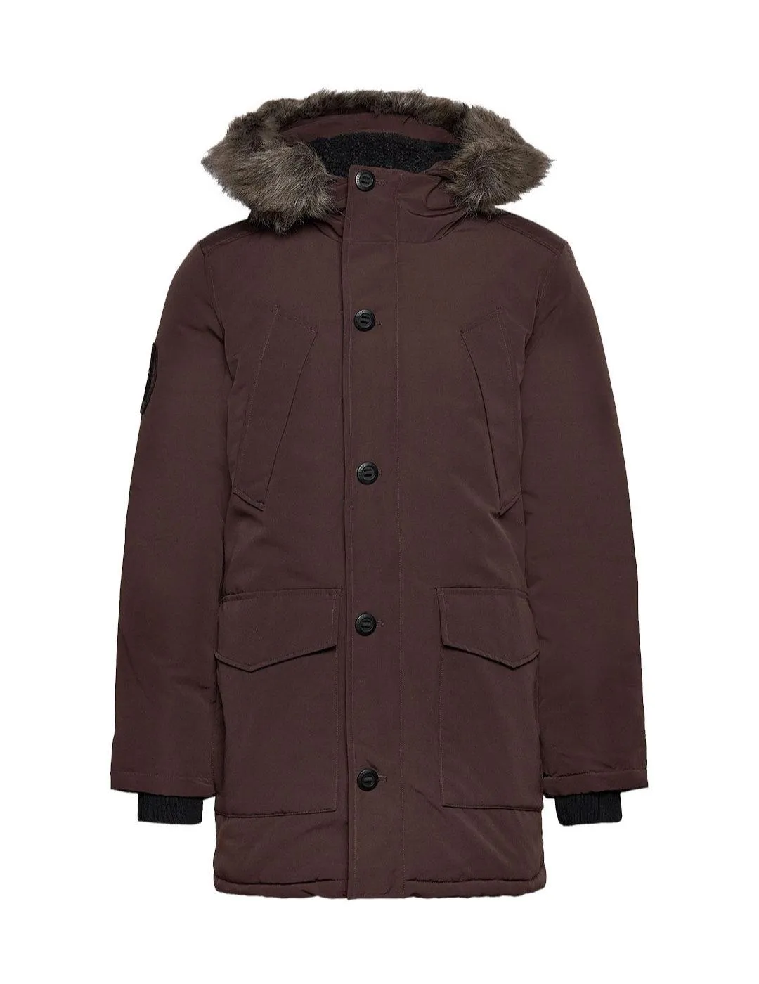 Parka Superdry Everest marrón con capucha para hombre