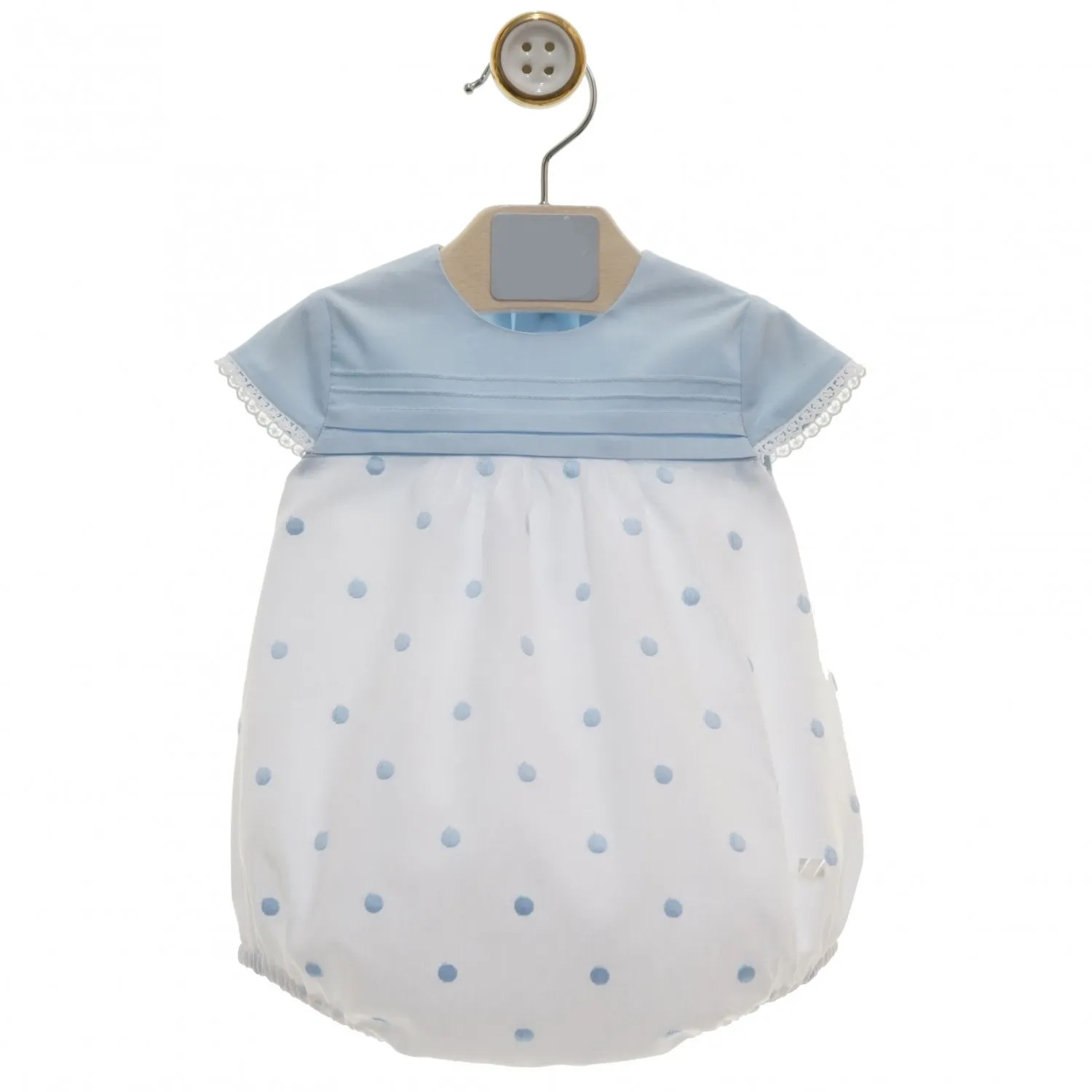 Pelele para niño con bodoques bordados. Colección Papiro