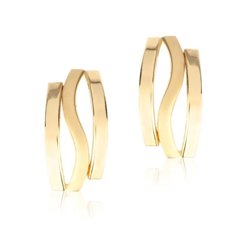 Pendientes de Oro 18k Satinado y Pulido
