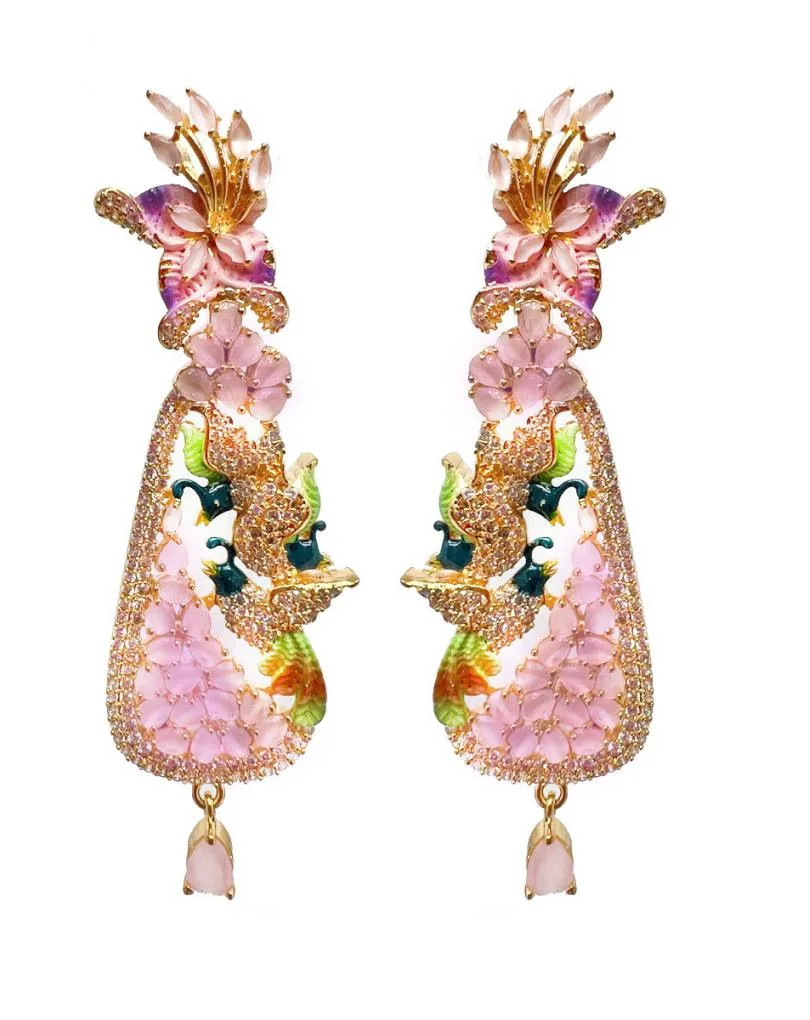PENDIENTES LARGOS BODAS COLECCION INSPIRADA EN LA NATURALEZA