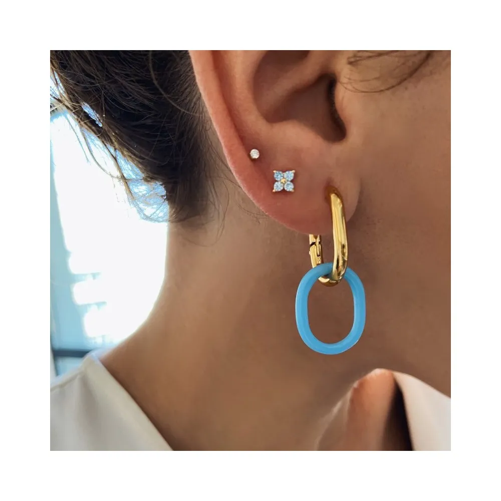Piercing Make Topacio Azul Oro