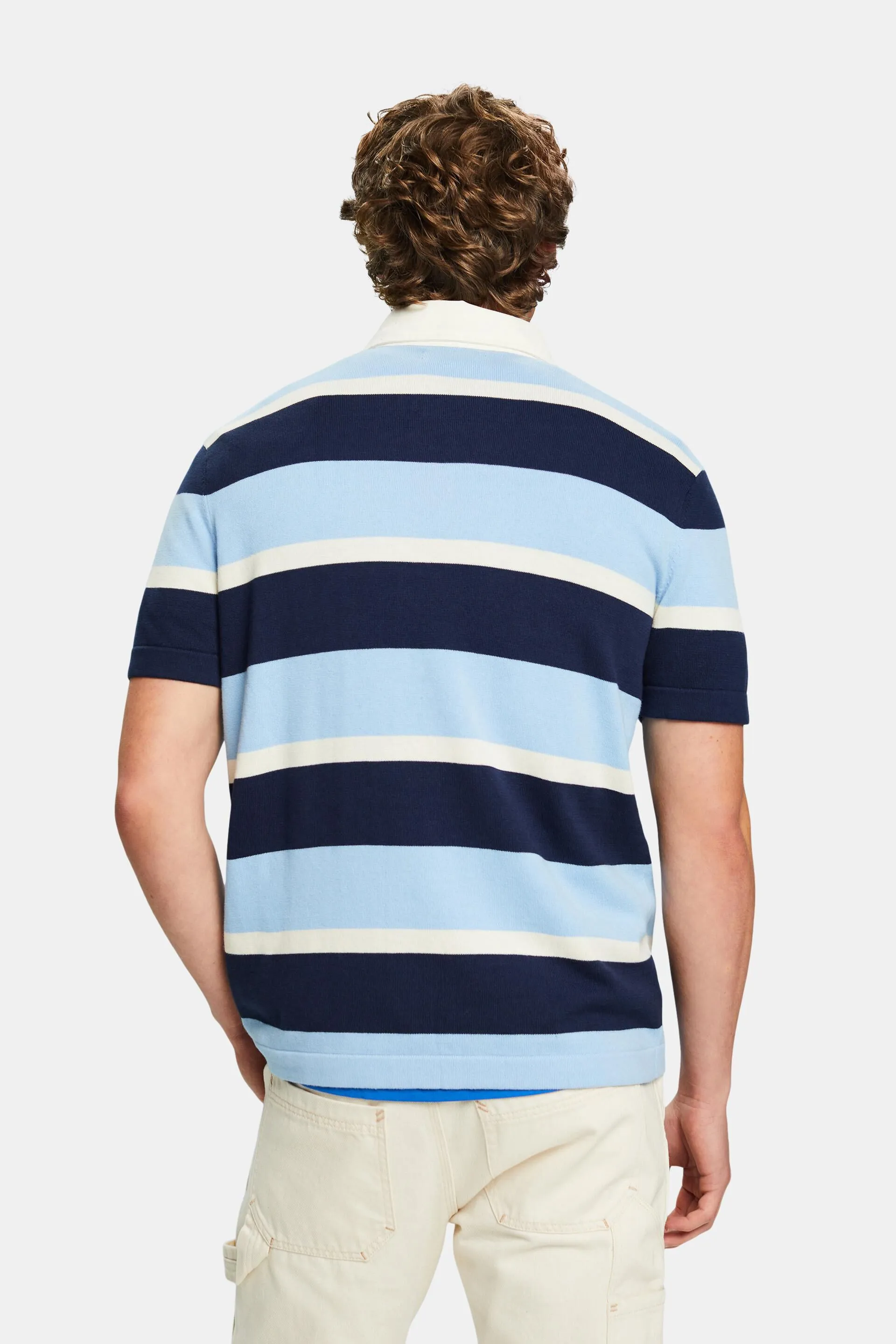 Polo de algodón con logotipo a rayas