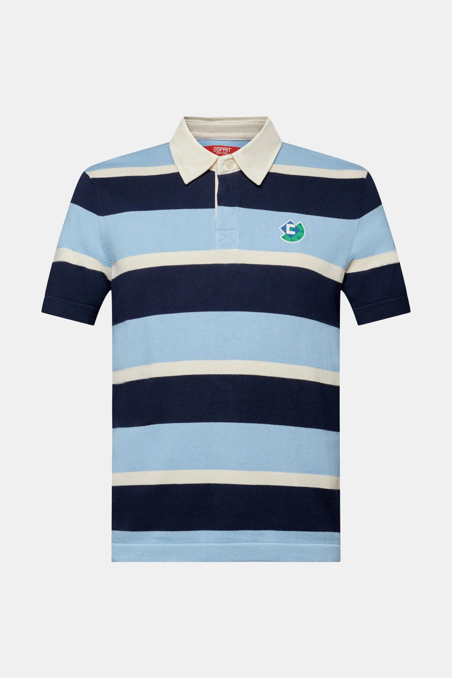 Polo de algodón con logotipo a rayas