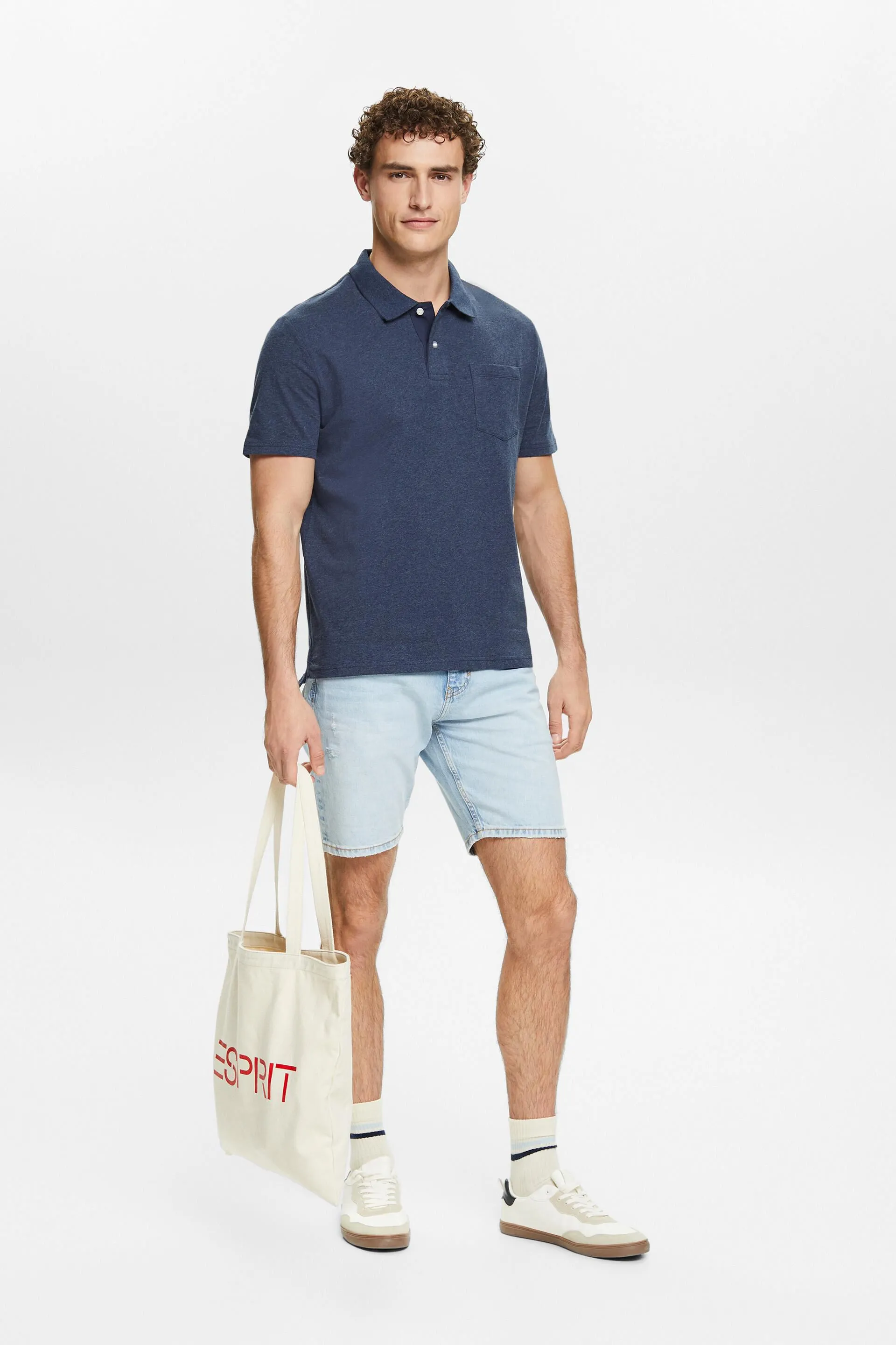 Polo de tejido jaspeado