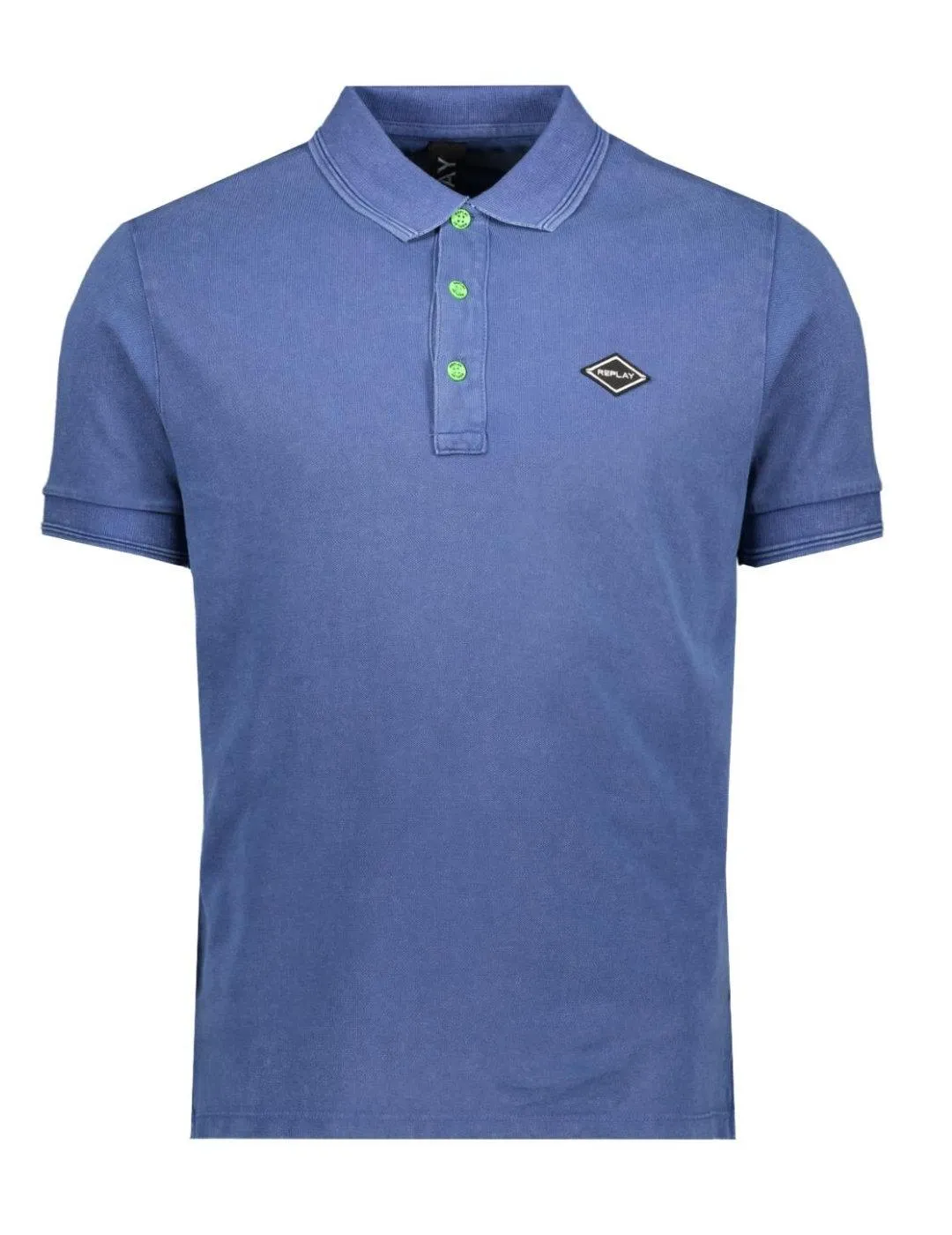 Polo Replay azulón con logo manga corta para hombre