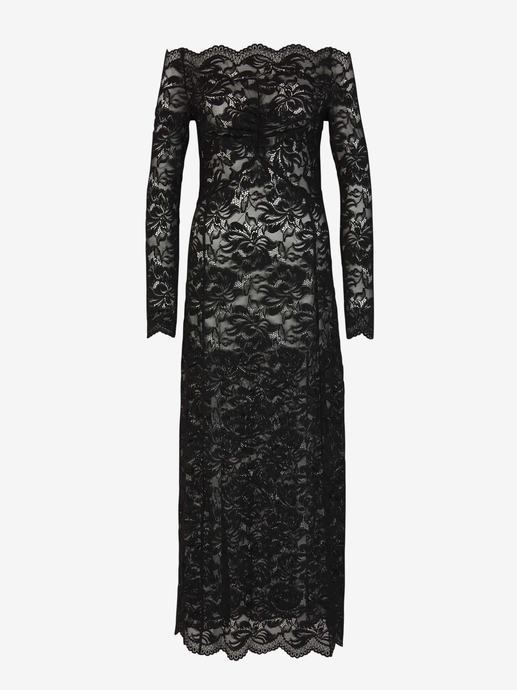 Rabanne Vestido Midi Encaje