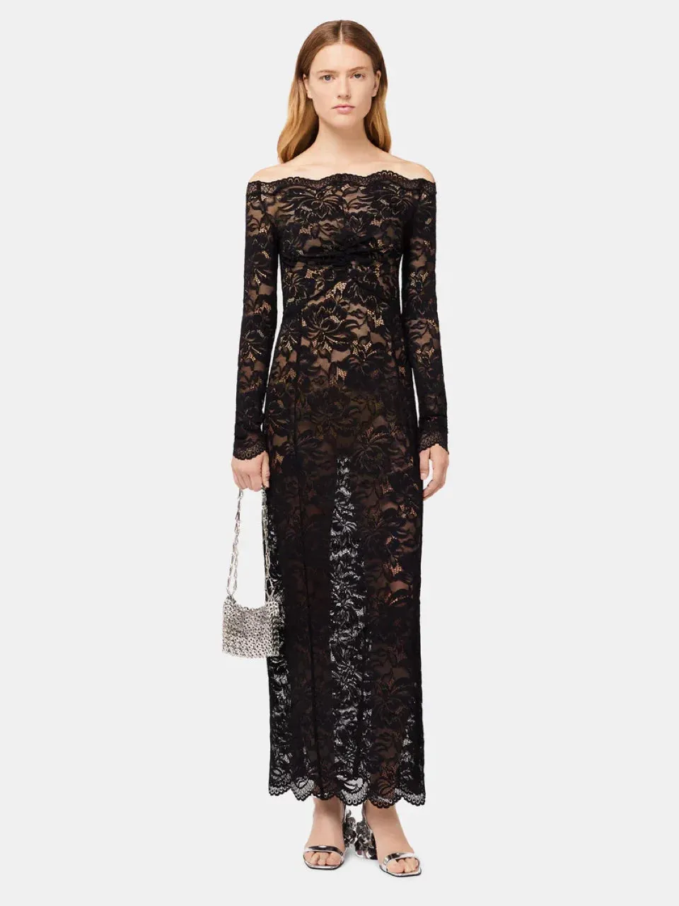 Rabanne Vestido Midi Encaje