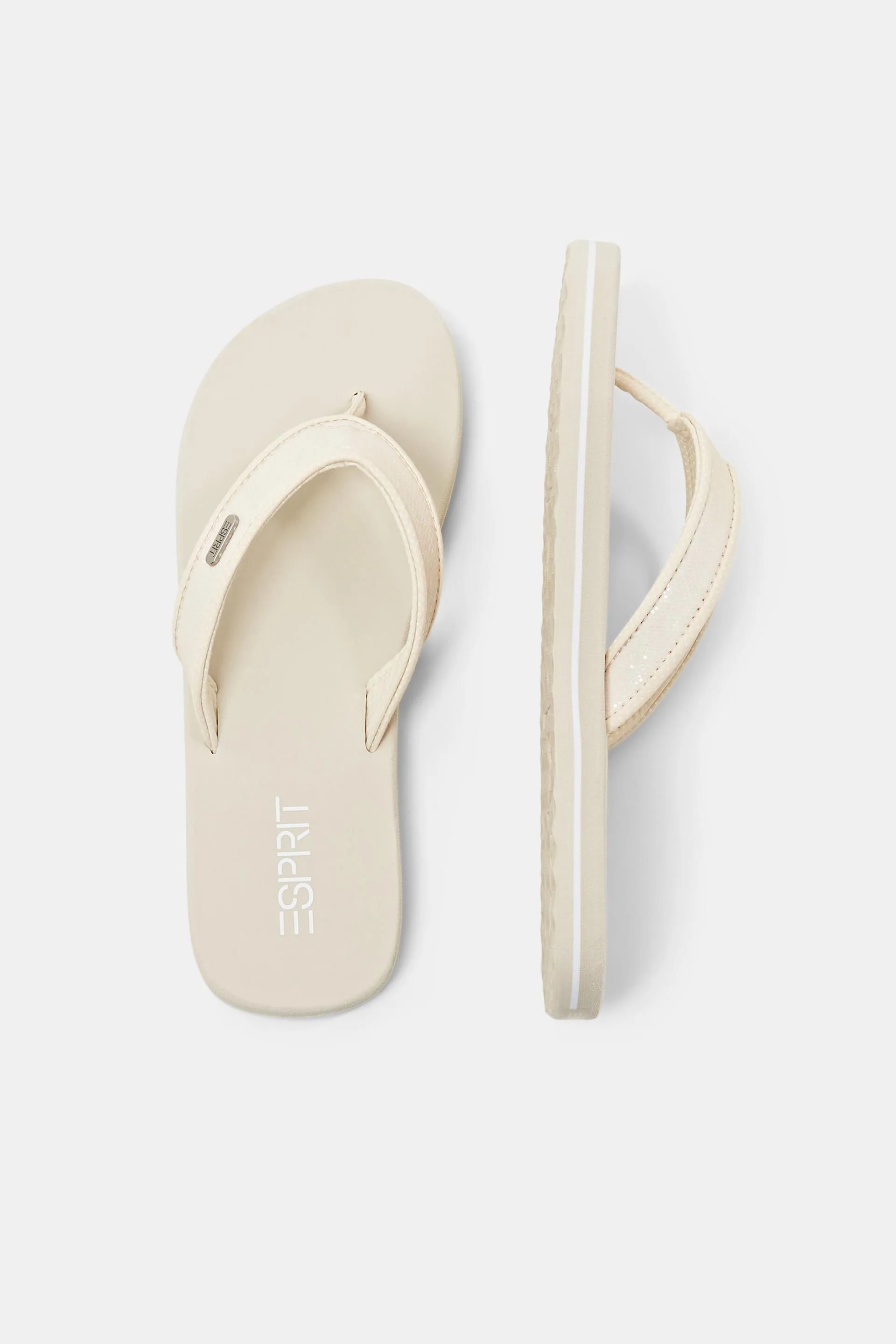 Sandalias de lentejuelas con tira en la puntera