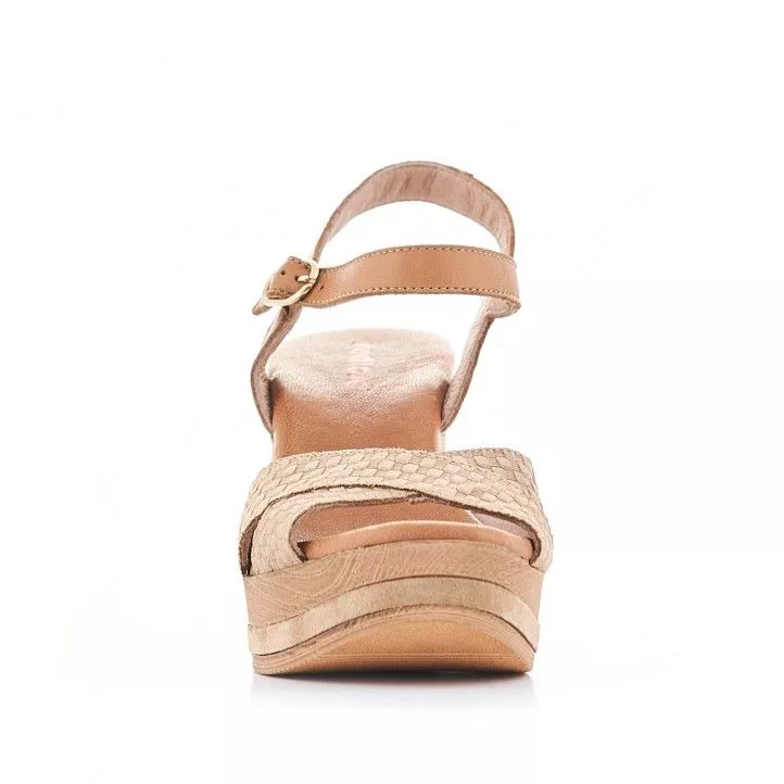 Sandalias tacón Redlove con doble pala y acabado en cuadrícula