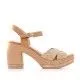 Sandalias tacón Redlove con doble pala y acabado en cuadrícula