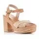 Sandalias tacón Redlove con doble pala y acabado en cuadrícula