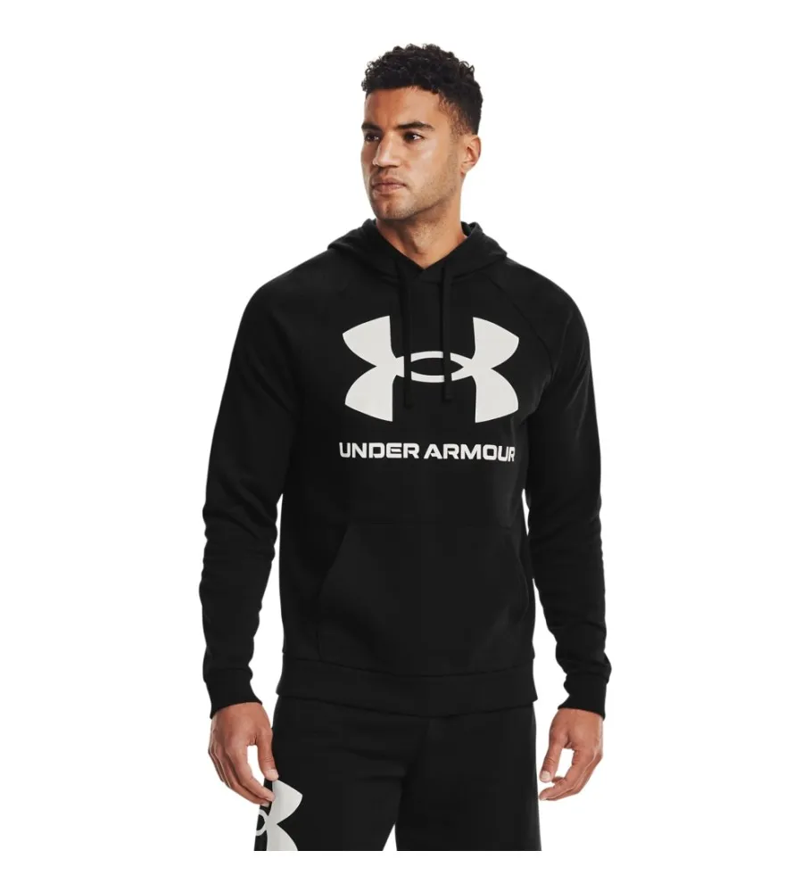Sudadera con capucha de tejido Fleece UA Rival Big Logo negro